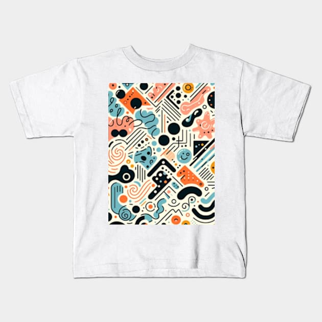 Vibrant Geometric Prism Play Kids T-Shirt by GracePaigePlaza